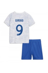 Frankrike Olivier Giroud #9 Babyklær Borte Fotballdrakt til barn VM 2022 Korte ermer (+ Korte bukser)